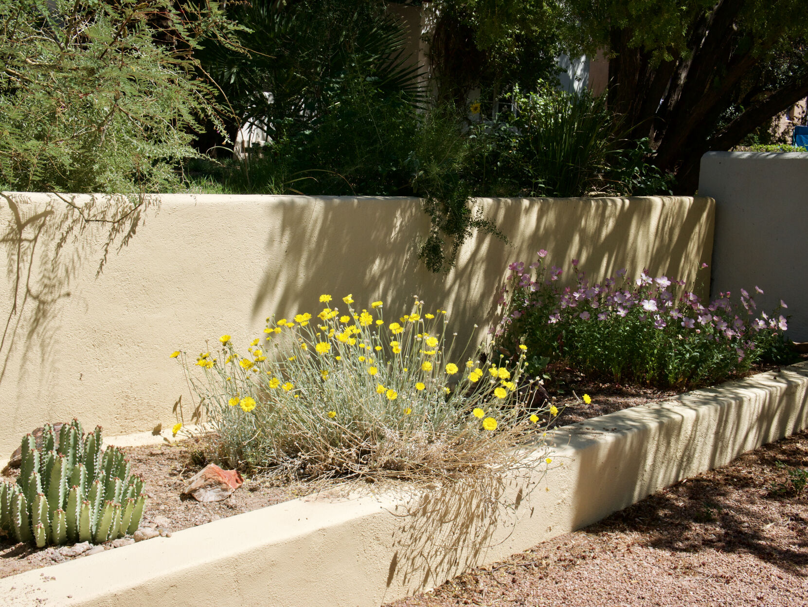 Garden terrace and retaining wall